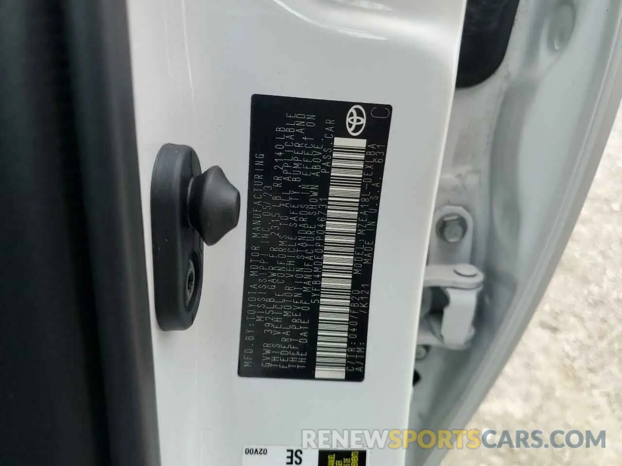 12 fotografías del automóvil dañado 5YFB4MDE0PP046731 TOYOTA COROLLA 2023