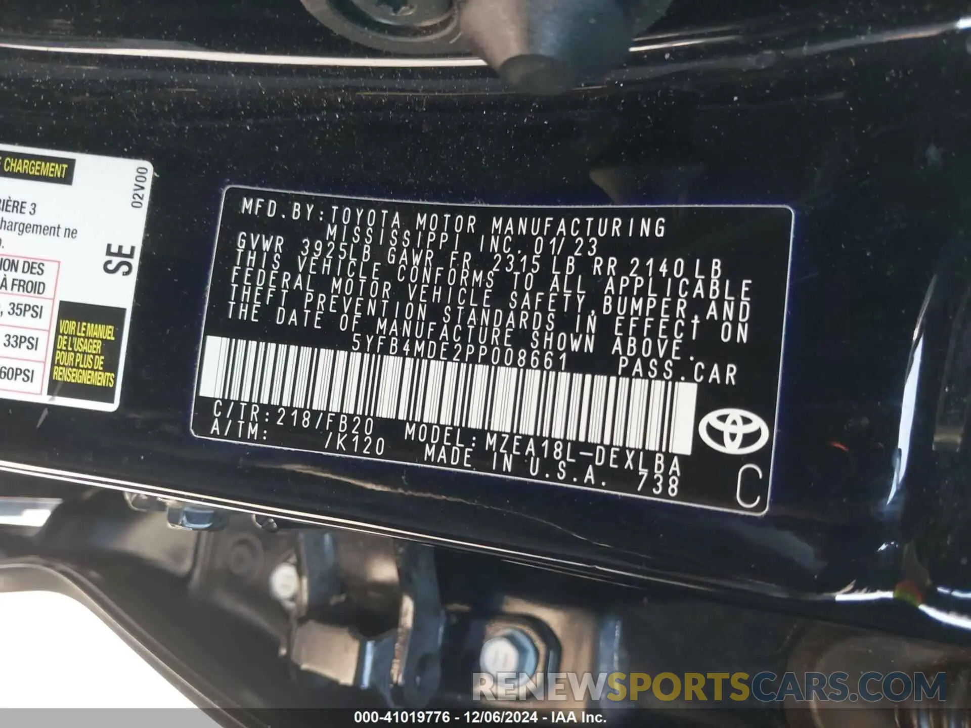 9 fotografías del automóvil dañado 5YFB4MDE2PP008661 TOYOTA COROLLA 2023
