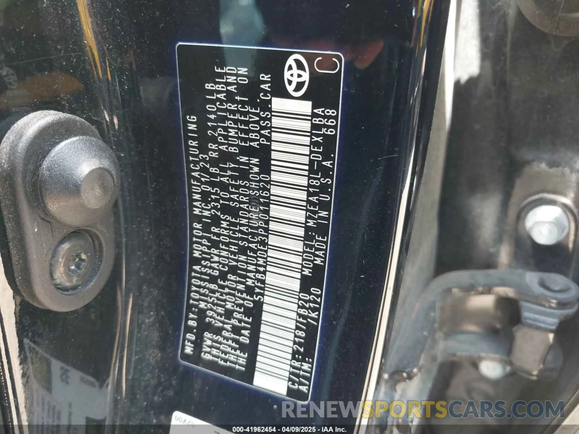 9 fotografías del automóvil dañado 5YFB4MDE3PP011620 TOYOTA COROLLA 2023