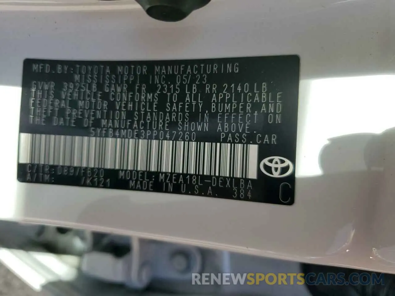 13 fotografías del automóvil dañado 5YFB4MDE3PP047260 TOYOTA COROLLA 2023