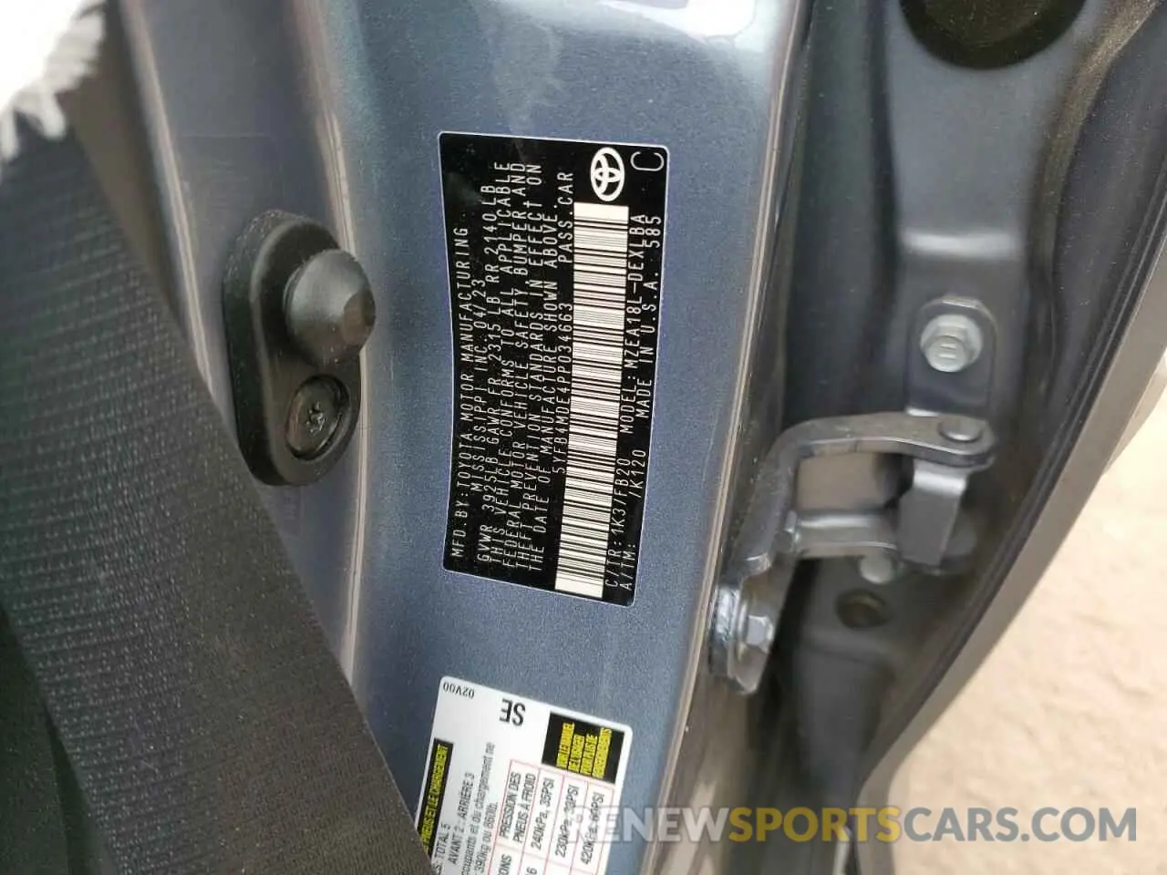 12 fotografías del automóvil dañado 5YFB4MDE4PP034663 TOYOTA COROLLA 2023