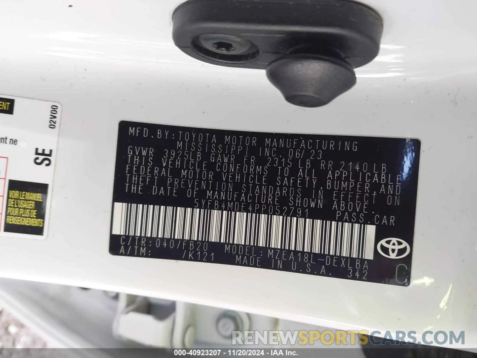 9 fotografías del automóvil dañado 5YFB4MDE4PP052791 TOYOTA COROLLA 2023