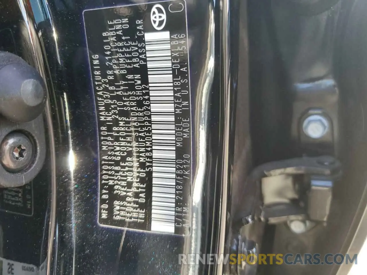 12 fotografías del automóvil dañado 5YFB4MDE5PP026412 TOYOTA COROLLA 2023