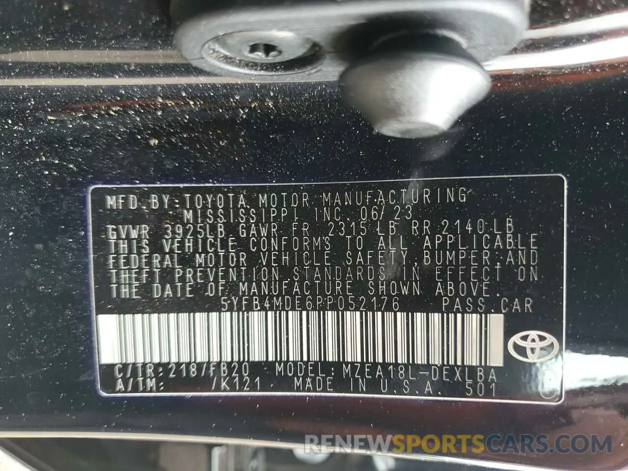 14 fotografías del automóvil dañado 5YFB4MDE6PP052176 TOYOTA COROLLA 2023
