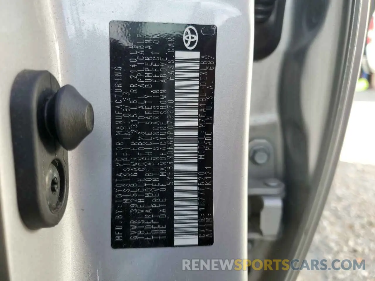 13 fotografías del automóvil dañado 5YFB4MDE6PP079670 TOYOTA COROLLA 2023