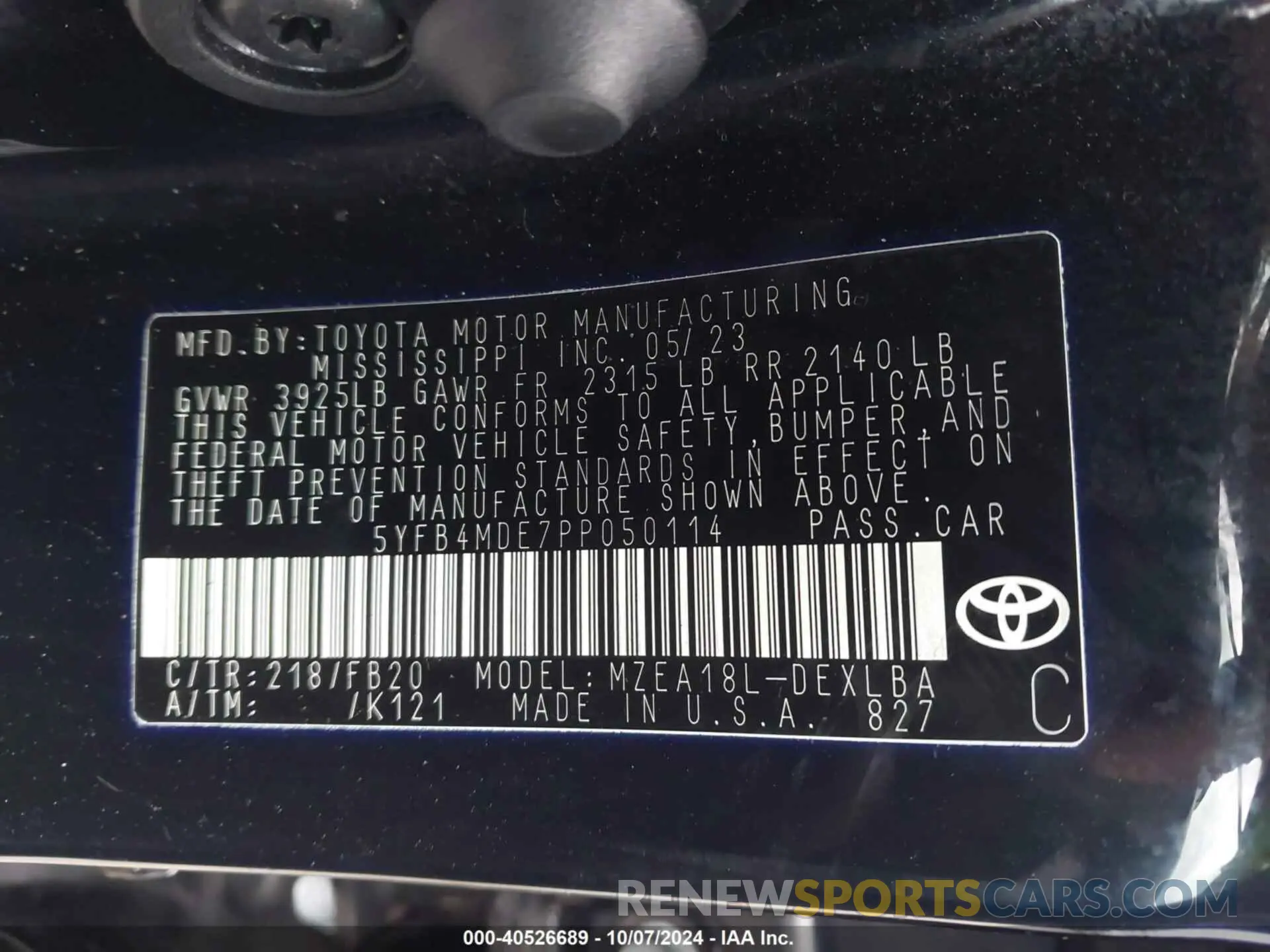 9 fotografías del automóvil dañado 5YFB4MDE7PP050114 TOYOTA COROLLA 2023