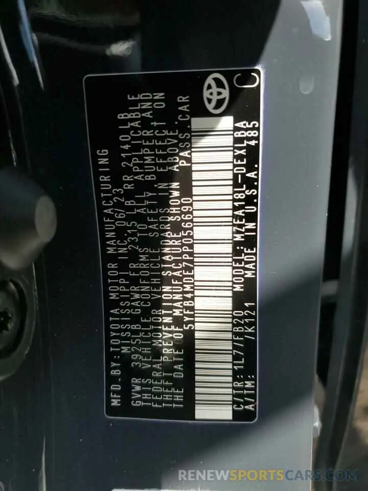 13 fotografías del automóvil dañado 5YFB4MDE7PP056690 TOYOTA COROLLA 2023