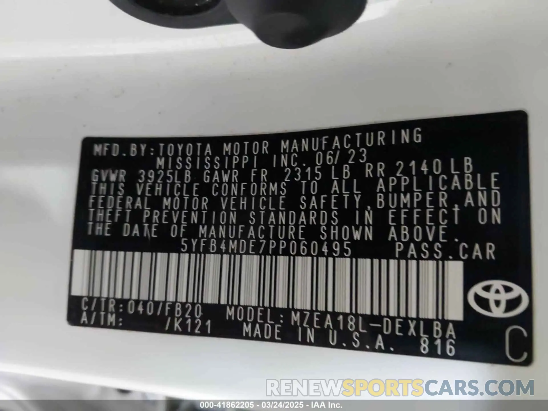 9 fotografías del automóvil dañado 5YFB4MDE7PP060495 TOYOTA COROLLA 2023