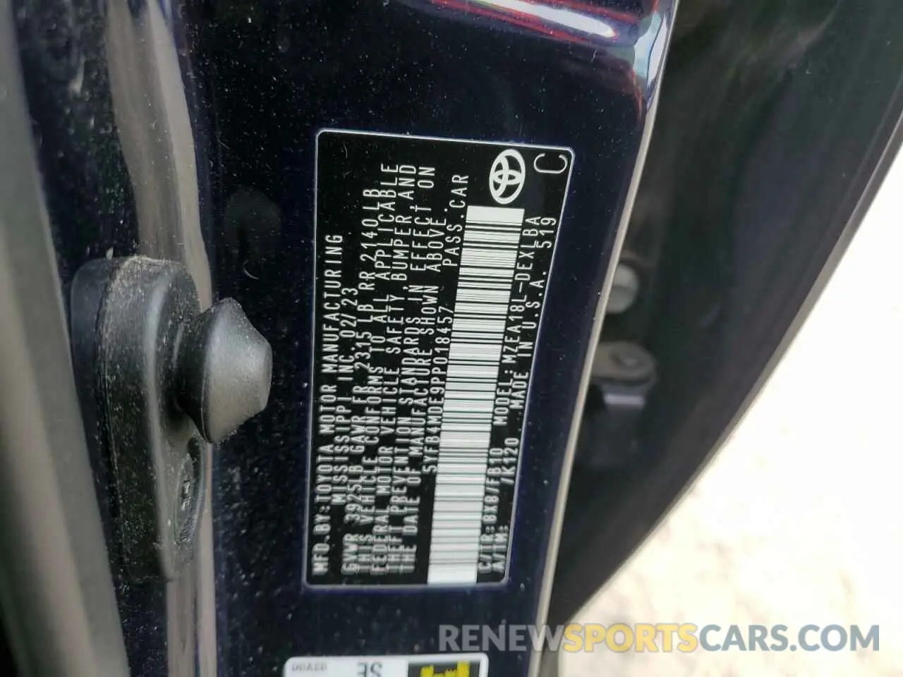 12 fotografías del automóvil dañado 5YFB4MDE9PP018457 TOYOTA COROLLA 2023