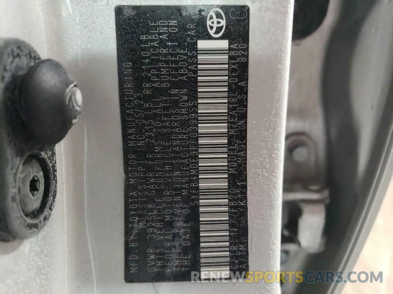 13 fotografías del automóvil dañado 5YFB4MDE9PP039955 TOYOTA COROLLA 2023
