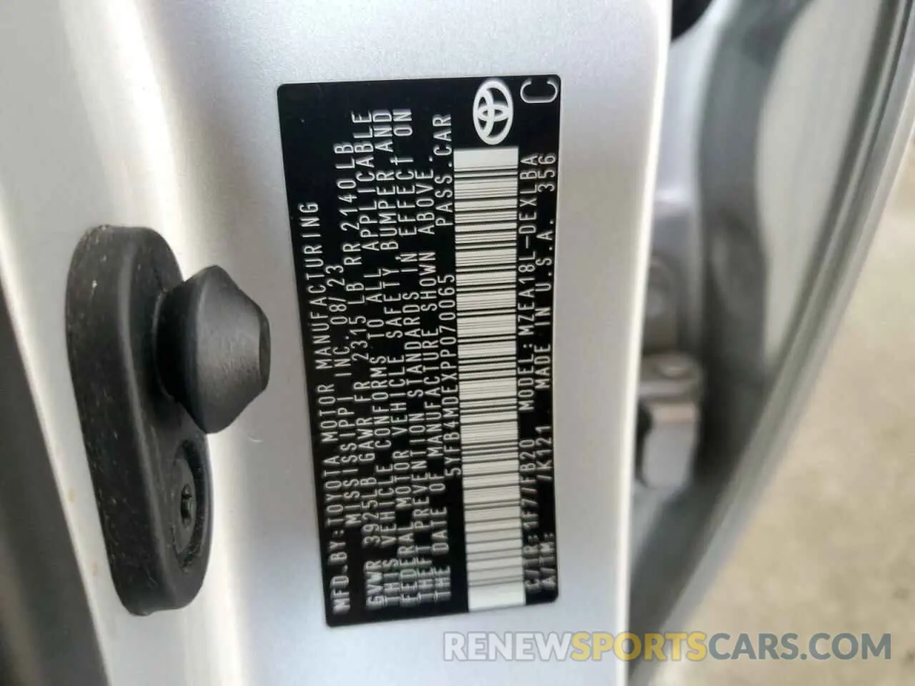 12 fotografías del automóvil dañado 5YFB4MDEXPP070065 TOYOTA COROLLA 2023
