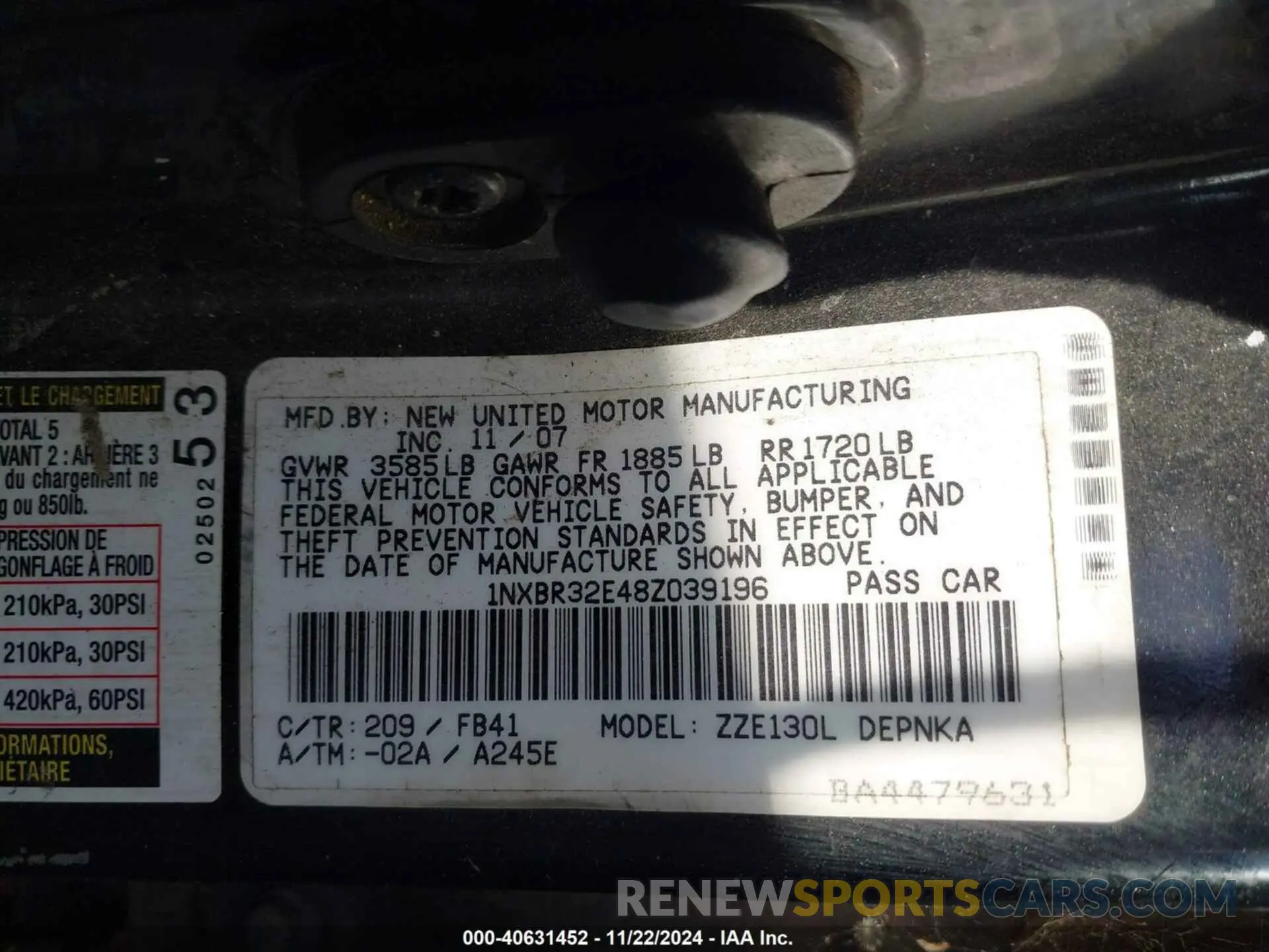 9 fotografías del automóvil dañado 5YFB4MDEXPP077047 TOYOTA COROLLA 2023