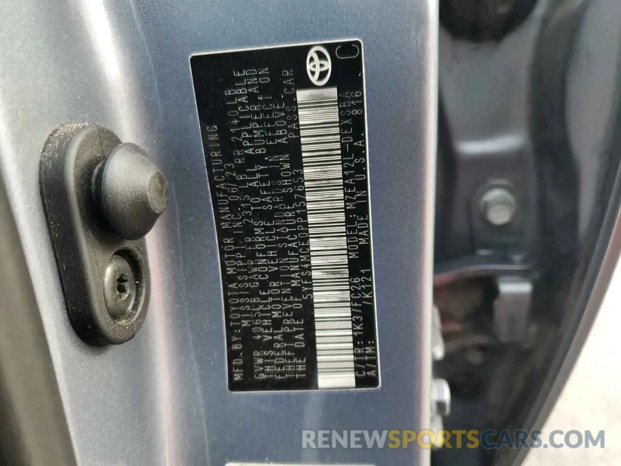 12 fotografías del automóvil dañado 5YFS4MCE0PP157653 TOYOTA COROLLA 2023