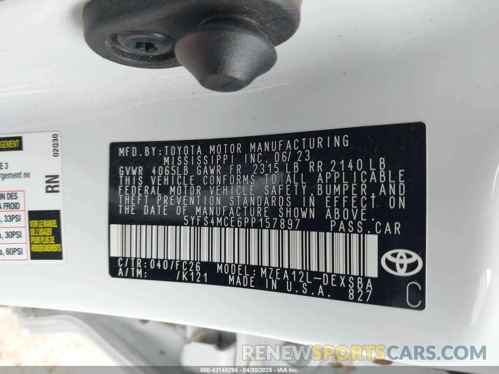 9 fotografías del automóvil dañado 5YFS4MCE6PP157897 TOYOTA COROLLA 2023