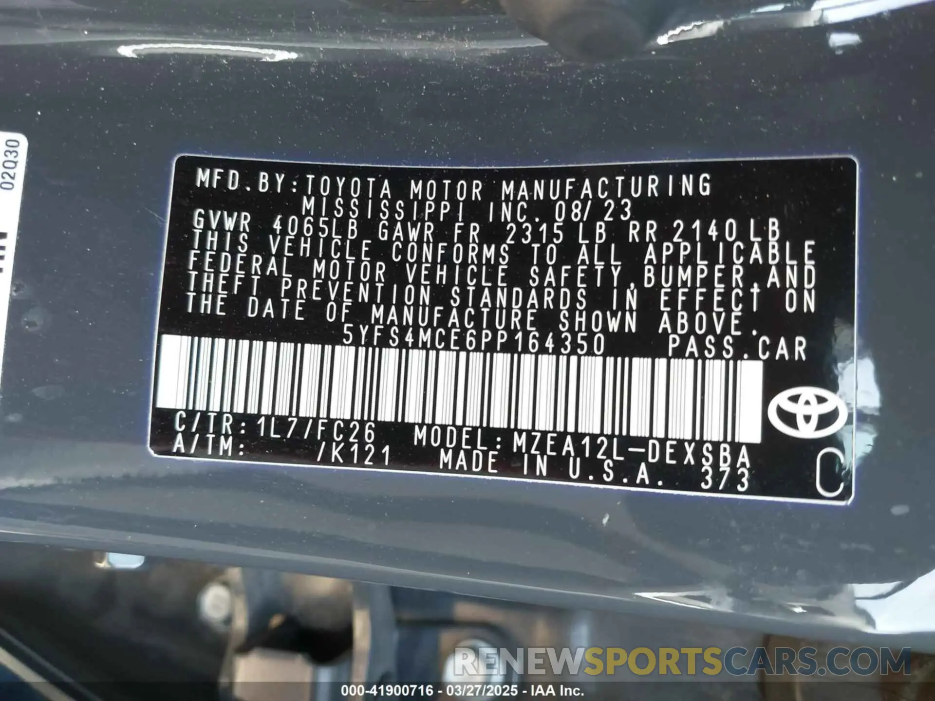 9 fotografías del automóvil dañado 5YFS4MCE6PP164350 TOYOTA COROLLA 2023
