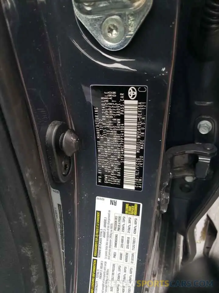 13 fotografías del automóvil dañado 5YFS4MCE7PP141904 TOYOTA COROLLA 2023