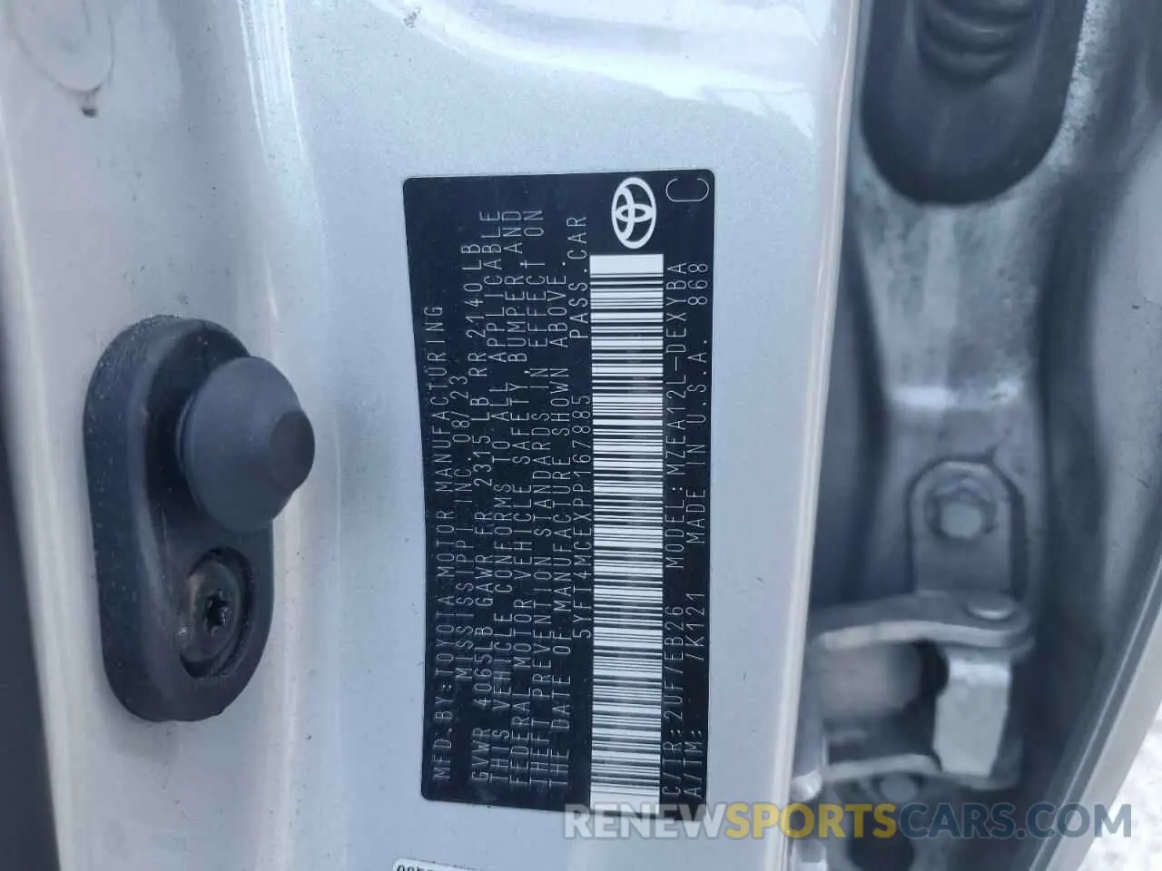12 fotografías del automóvil dañado 5YFT4MCEXPP167885 TOYOTA COROLLA 2023