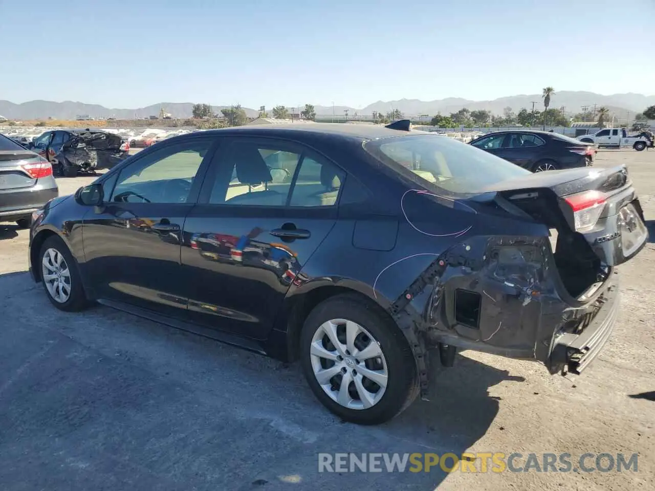 2 fotografías del automóvil dañado JTDB4MEE1P3006259 TOYOTA COROLLA 2023