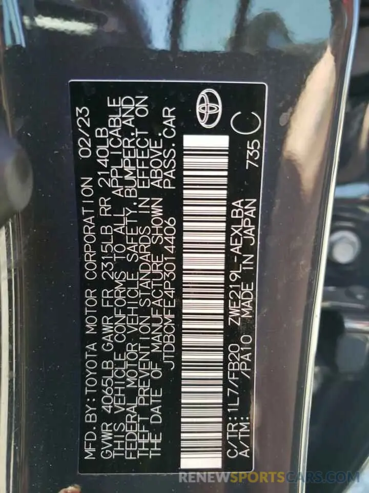 12 fotografías del automóvil dañado JTDBCMFE4P3014406 TOYOTA COROLLA 2023