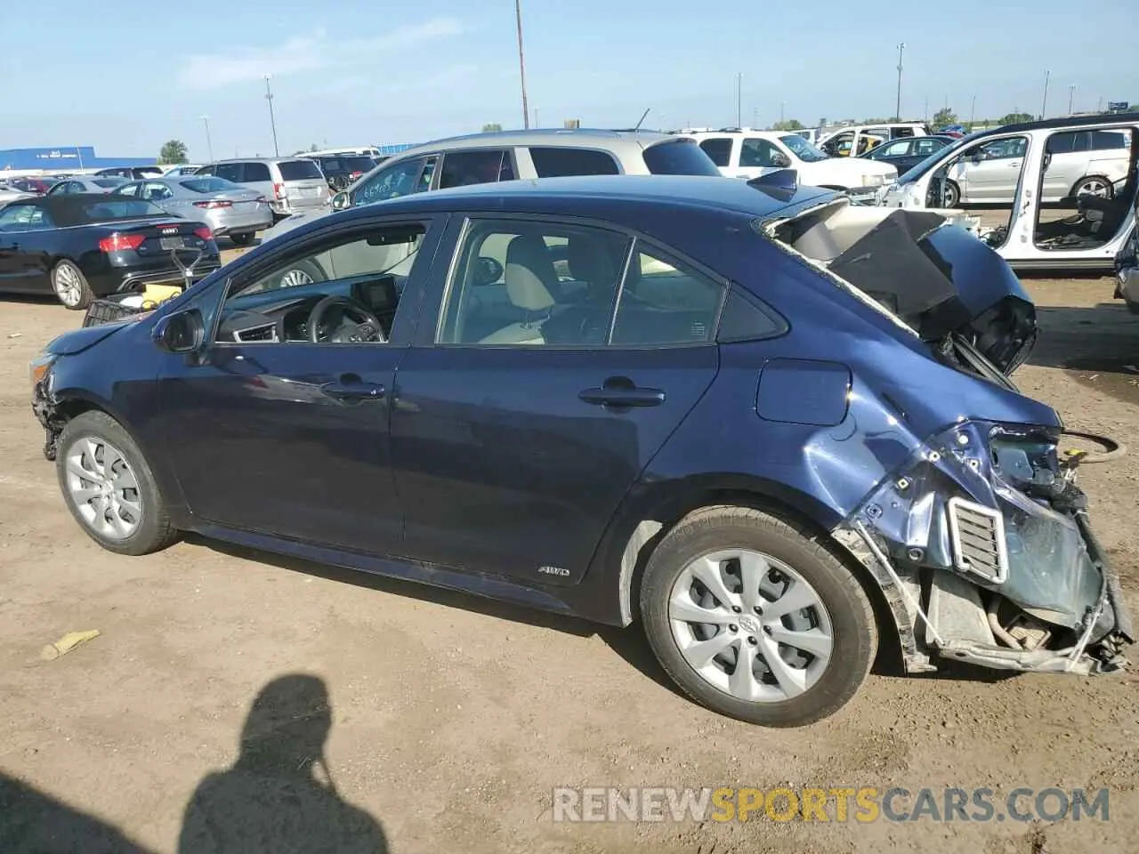 2 fotografías del automóvil dañado JTDBDMHEXPJ003738 TOYOTA COROLLA 2023
