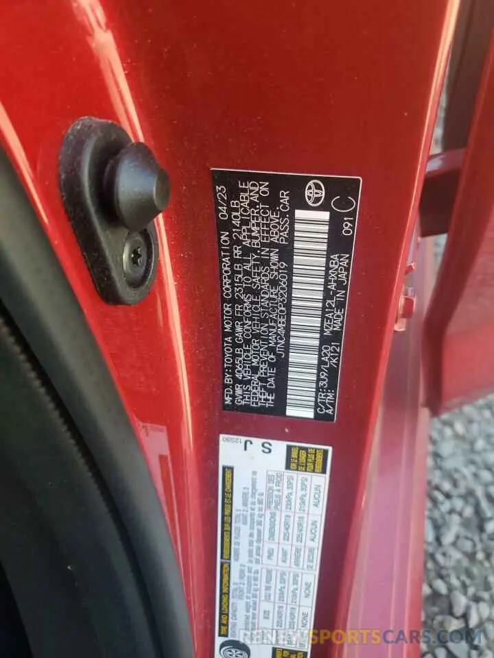 13 fotografías del automóvil dañado JTNC4MBE0P3206019 TOYOTA COROLLA 2023