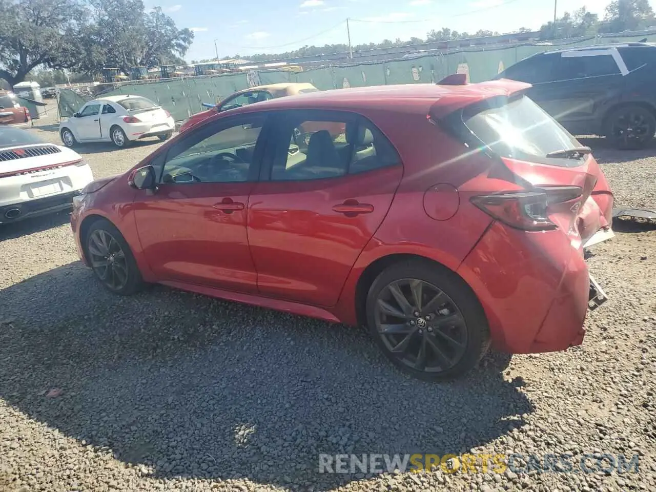 2 fotografías del automóvil dañado JTNC4MBE0P3206019 TOYOTA COROLLA 2023