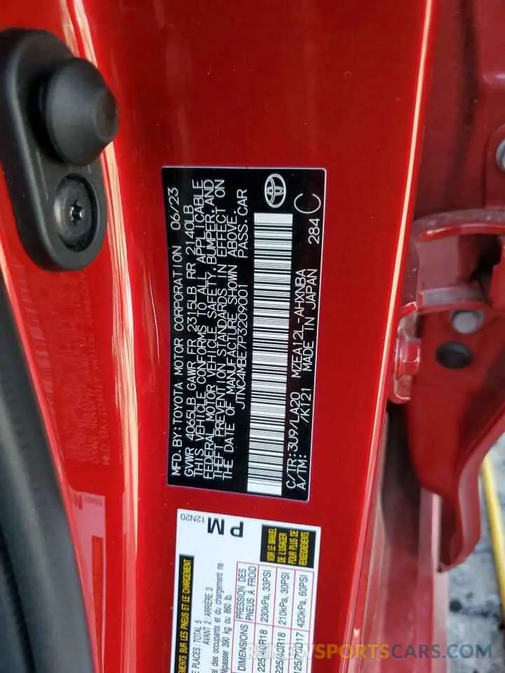 14 fotografías del automóvil dañado JTNC4MBE7P3209001 TOYOTA COROLLA 2023