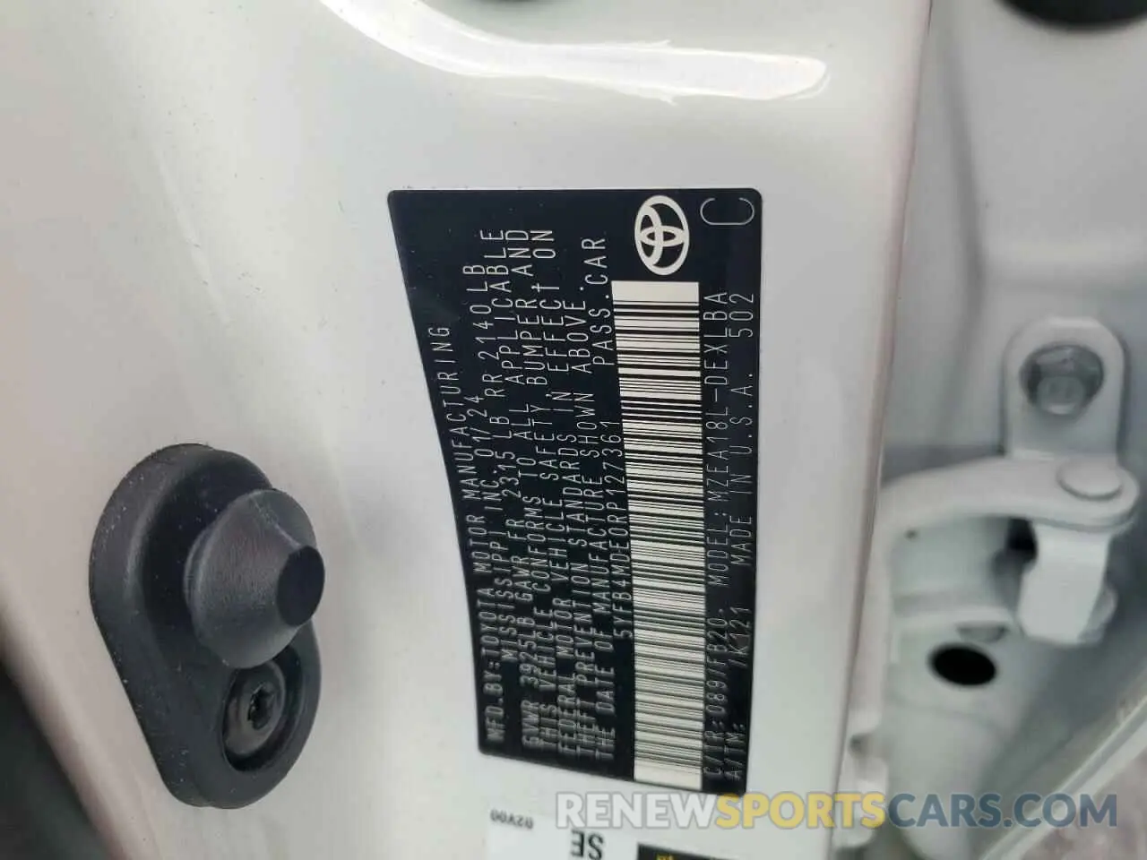 12 fotografías del automóvil dañado 5YFB4MDE0RP127361 TOYOTA COROLLA 2024