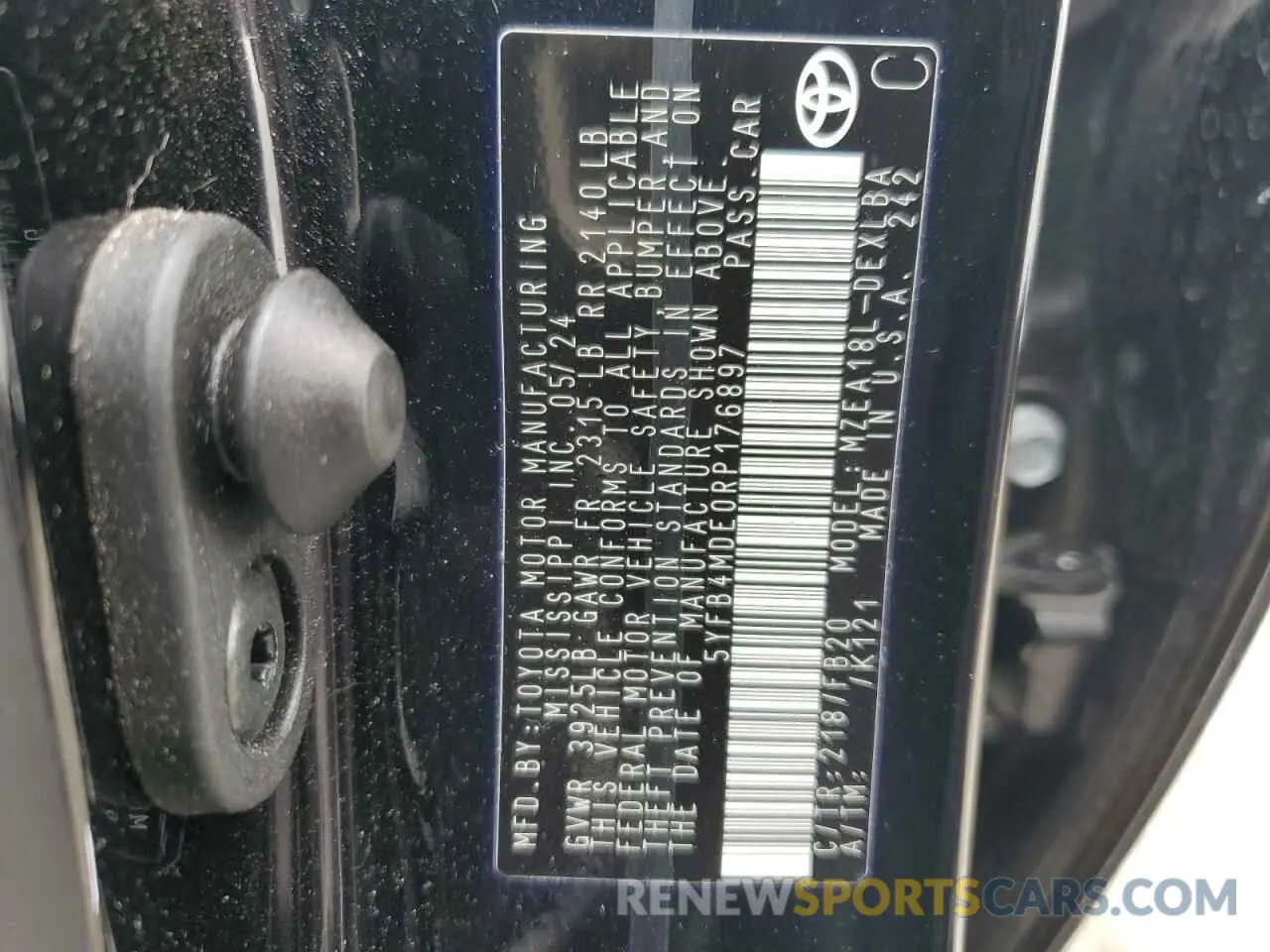 13 fotografías del automóvil dañado 5YFB4MDE0RP176897 TOYOTA COROLLA 2024