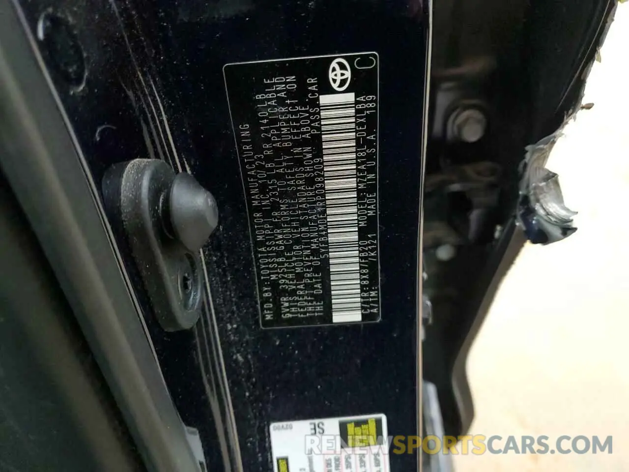 14 fotografías del automóvil dañado 5YFB4MDE1RP098209 TOYOTA COROLLA 2024