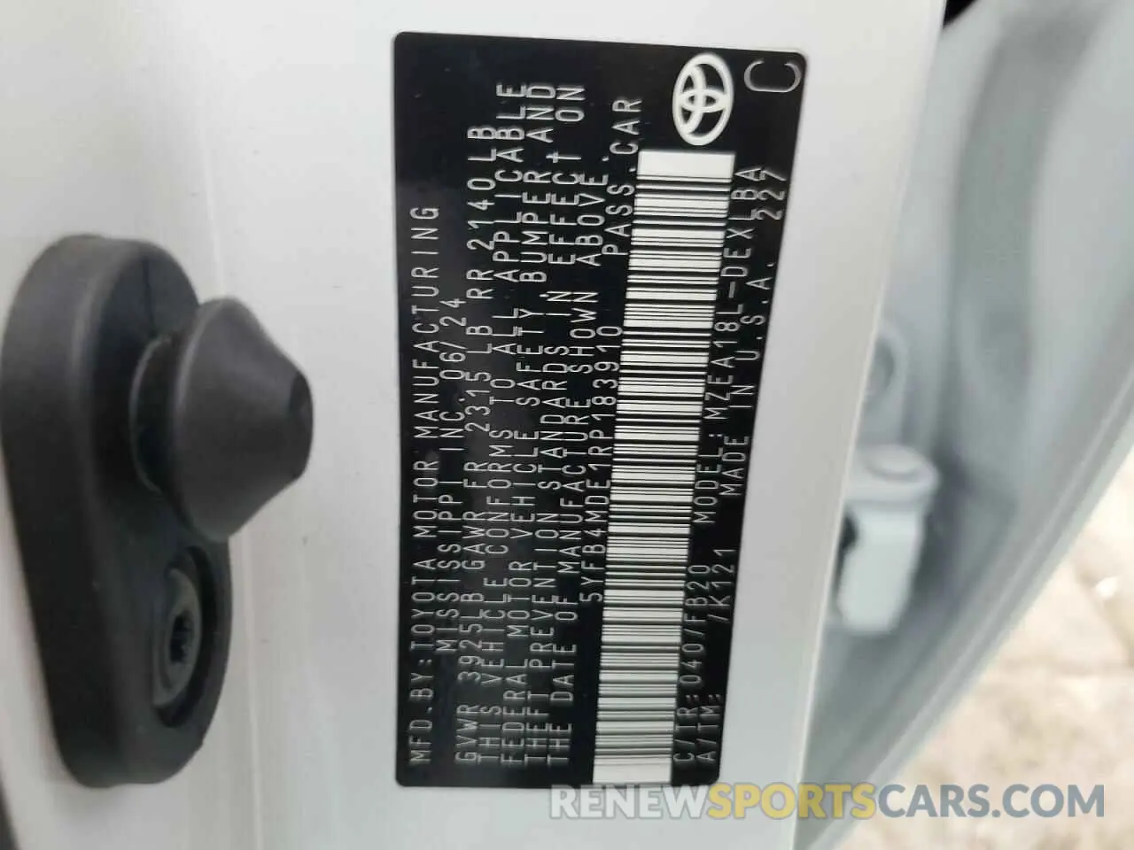 13 fotografías del automóvil dañado 5YFB4MDE1RP183910 TOYOTA COROLLA 2024