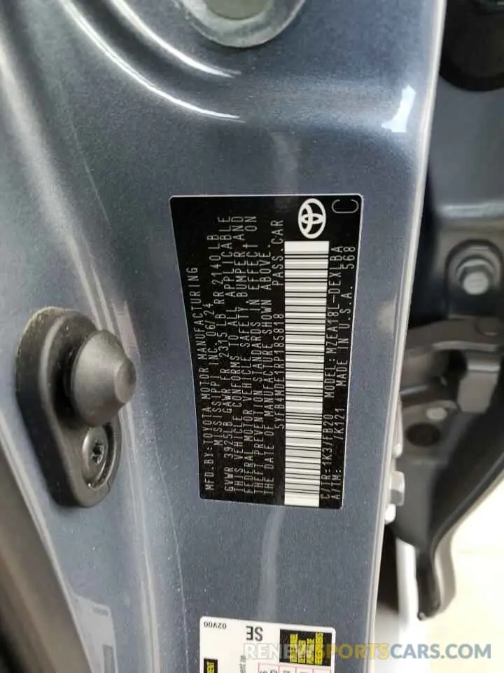 13 fotografías del automóvil dañado 5YFB4MDE1RP185818 TOYOTA COROLLA 2024
