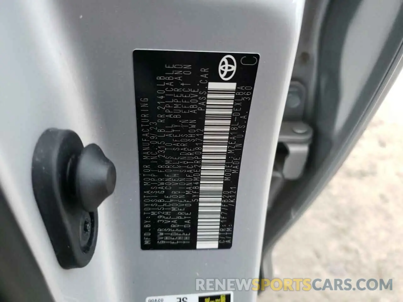 12 fotografías del automóvil dañado 5YFB4MDE2RP081712 TOYOTA COROLLA 2024