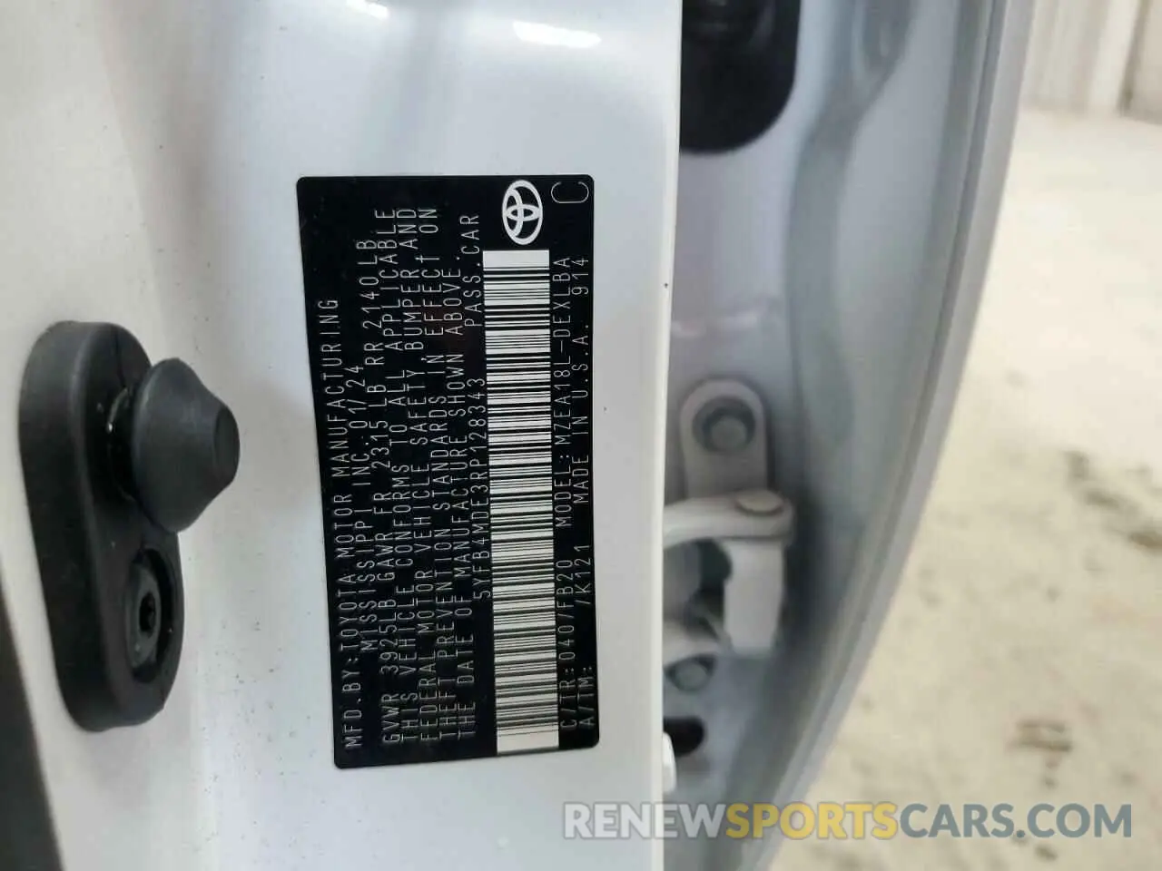 12 fotografías del automóvil dañado 5YFB4MDE3RP128343 TOYOTA COROLLA 2024