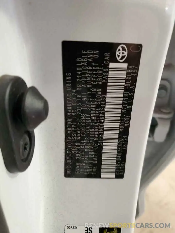 13 fotografías del automóvil dañado 5YFB4MDE4RP151453 TOYOTA COROLLA 2024