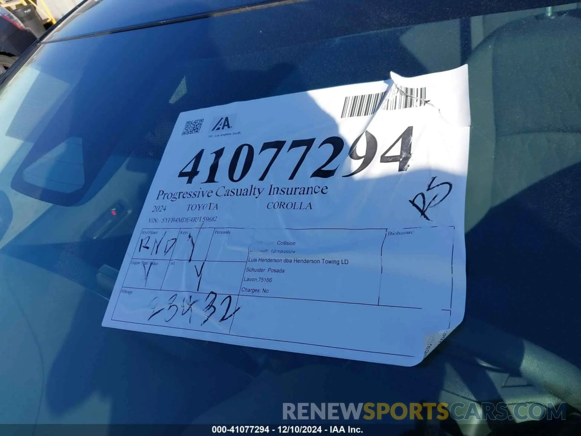 18 fotografías del automóvil dañado 5YFB4MDE4RP159682 TOYOTA COROLLA 2024