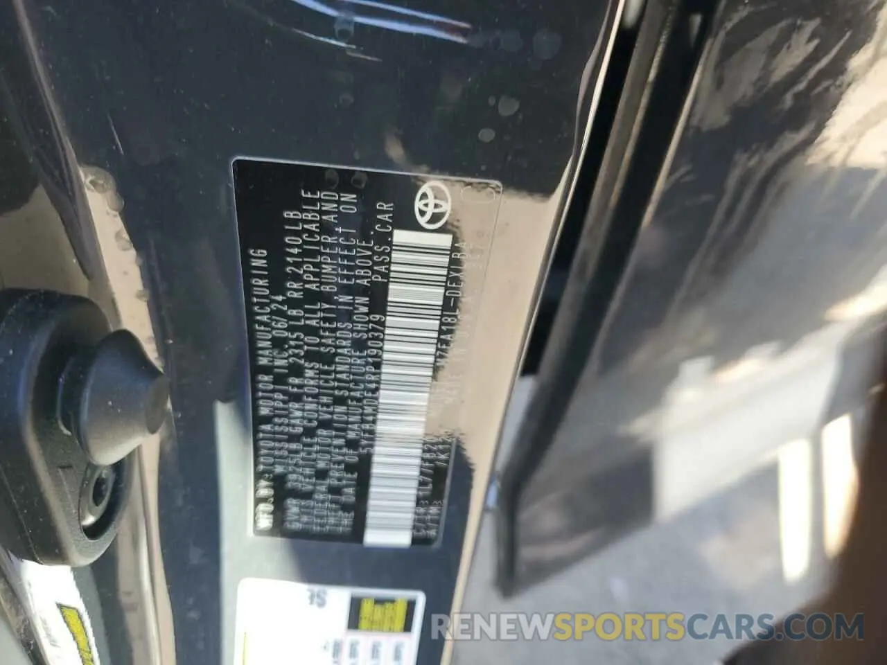 12 fotografías del automóvil dañado 5YFB4MDE4RP190379 TOYOTA COROLLA 2024