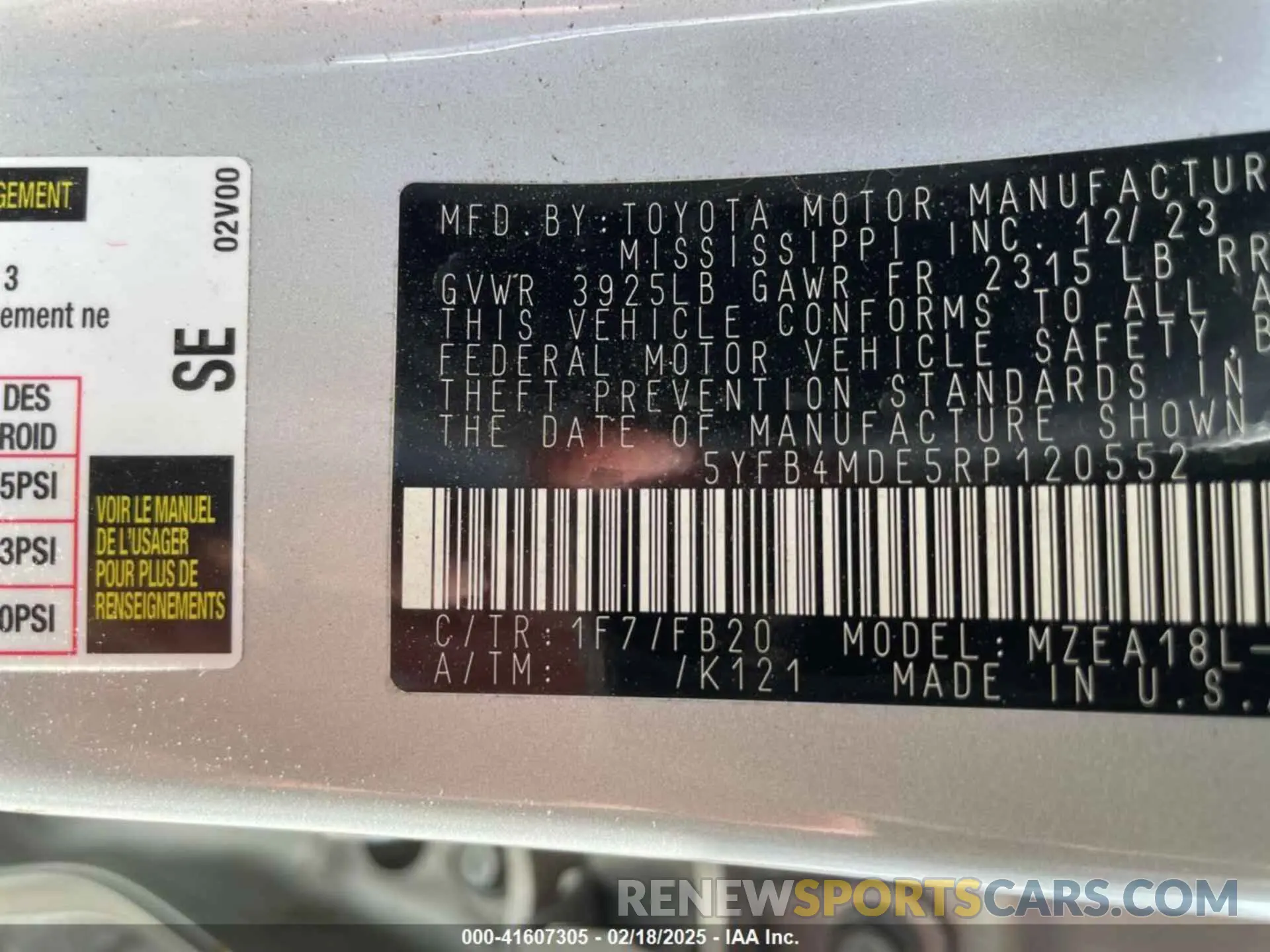 9 fotografías del automóvil dañado 5YFB4MDE5RP120552 TOYOTA COROLLA 2024
