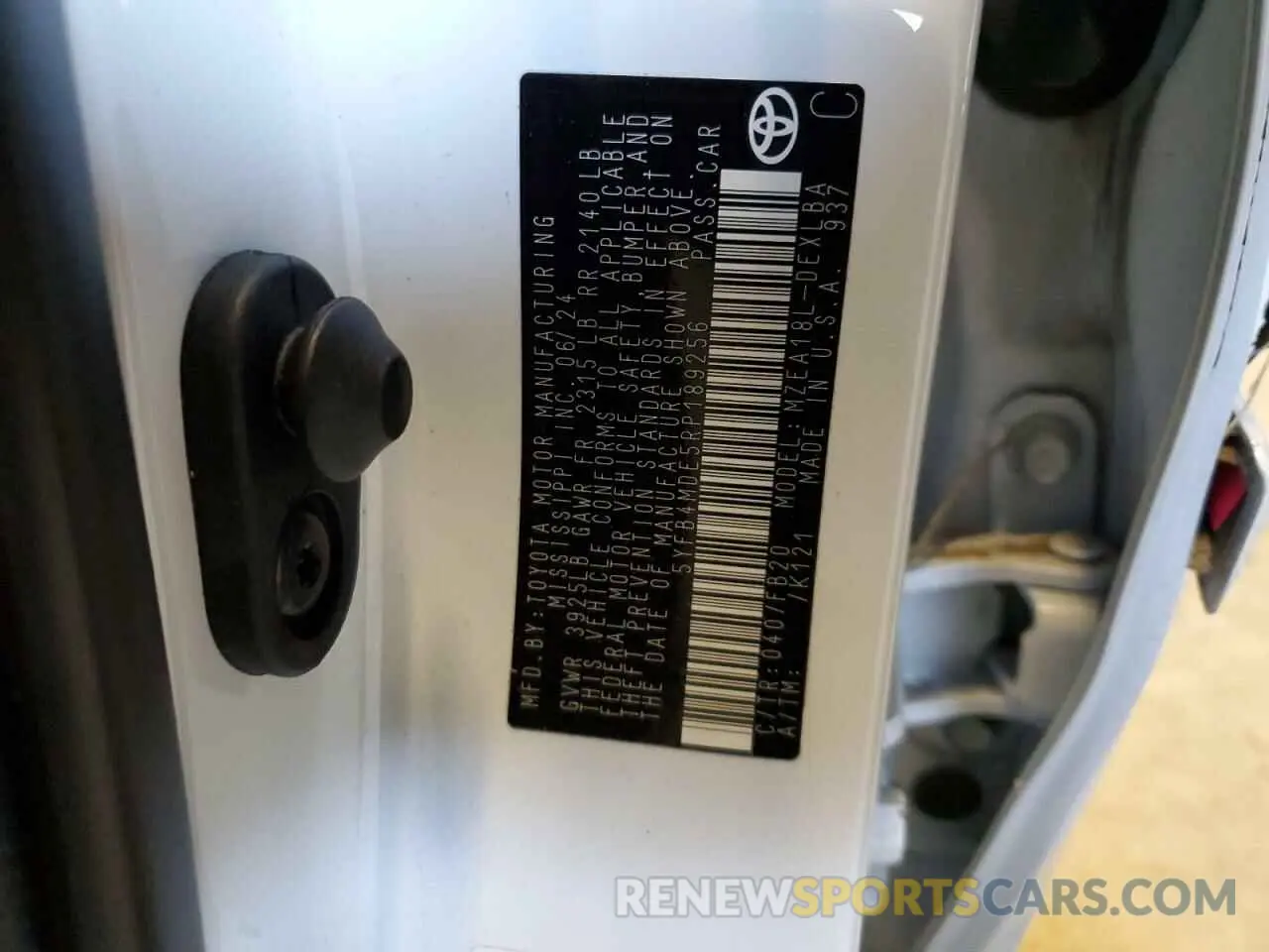 12 fotografías del automóvil dañado 5YFB4MDE5RP189256 TOYOTA COROLLA 2024