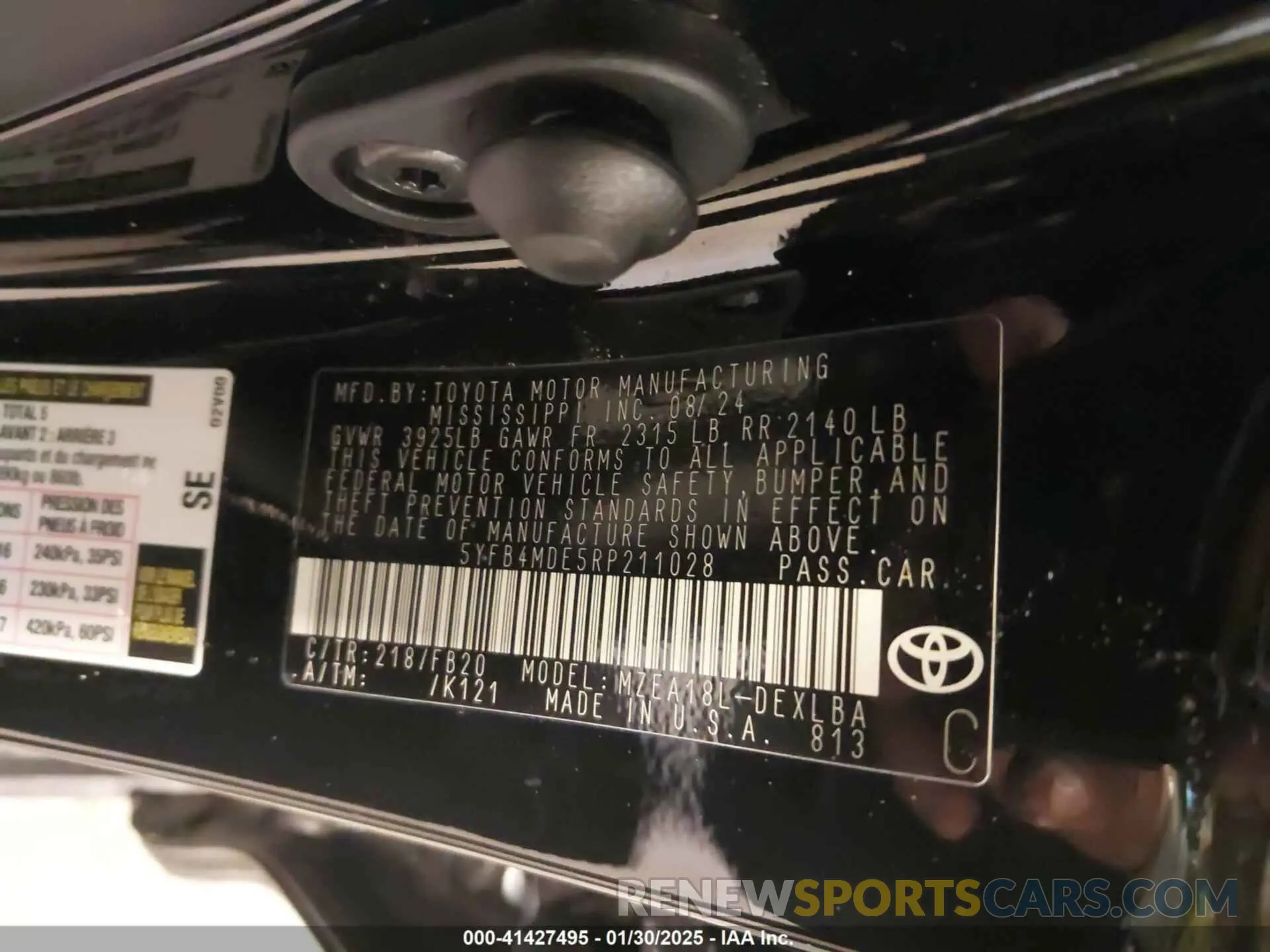 9 fotografías del automóvil dañado 5YFB4MDE5RP211028 TOYOTA COROLLA 2024