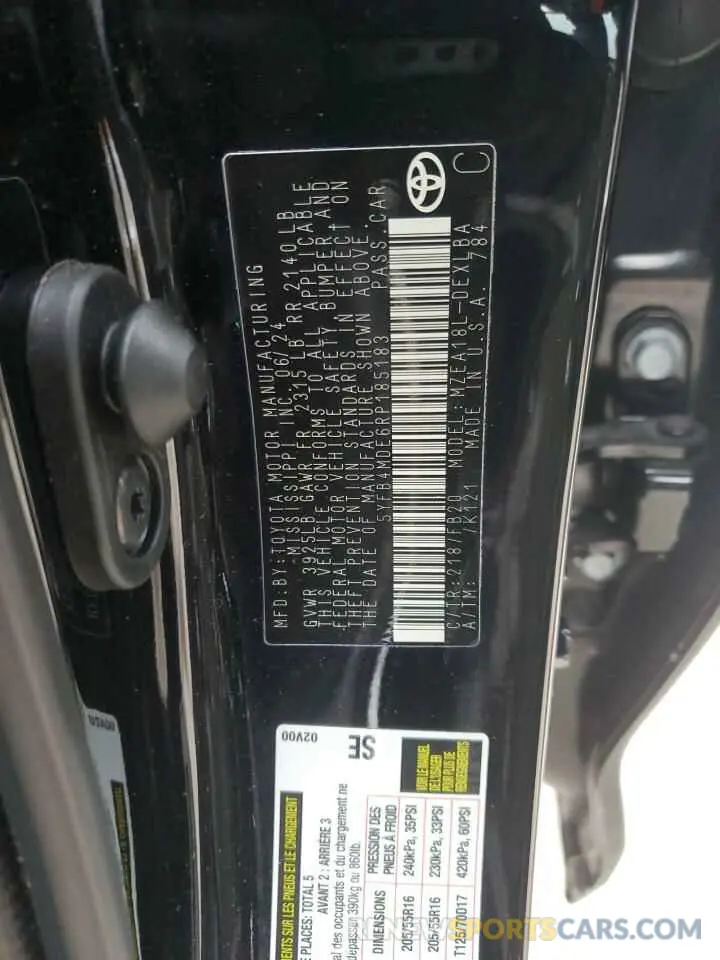 11 fotografías del automóvil dañado 5YFB4MDE6RP185183 TOYOTA COROLLA 2024