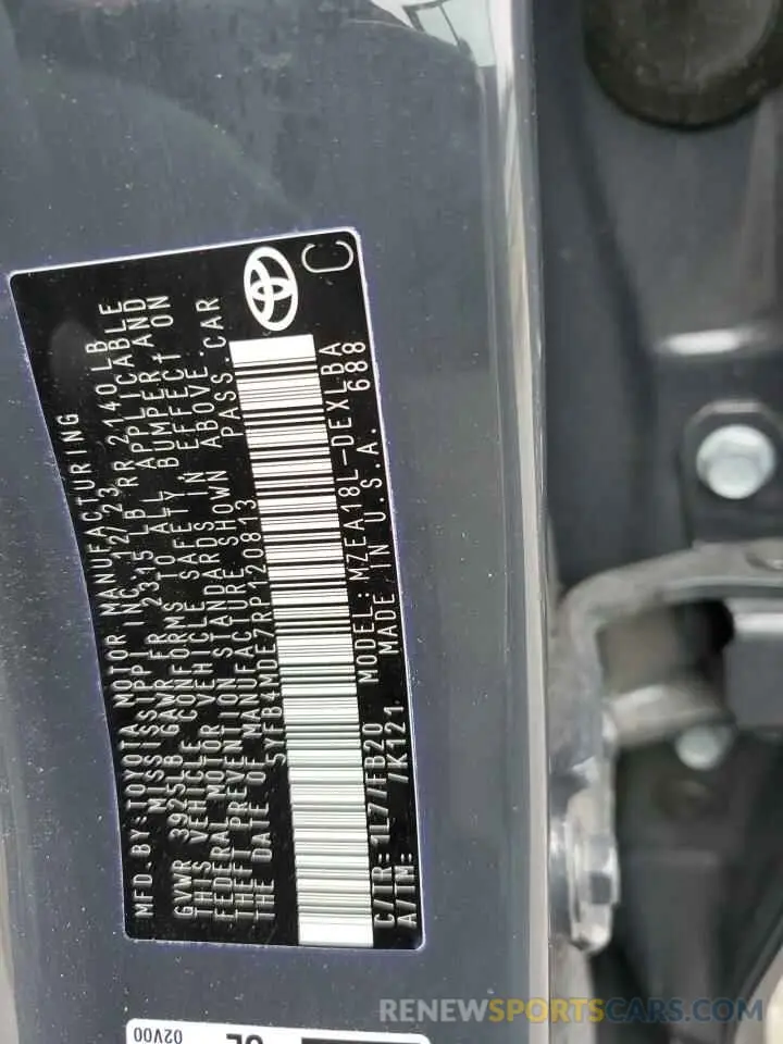 12 fotografías del automóvil dañado 5YFB4MDE7RP120813 TOYOTA COROLLA 2024