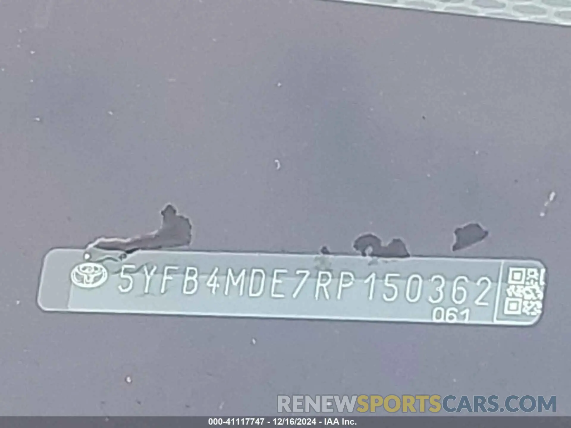 9 fotografías del automóvil dañado 5YFB4MDE7RP150362 TOYOTA COROLLA 2024