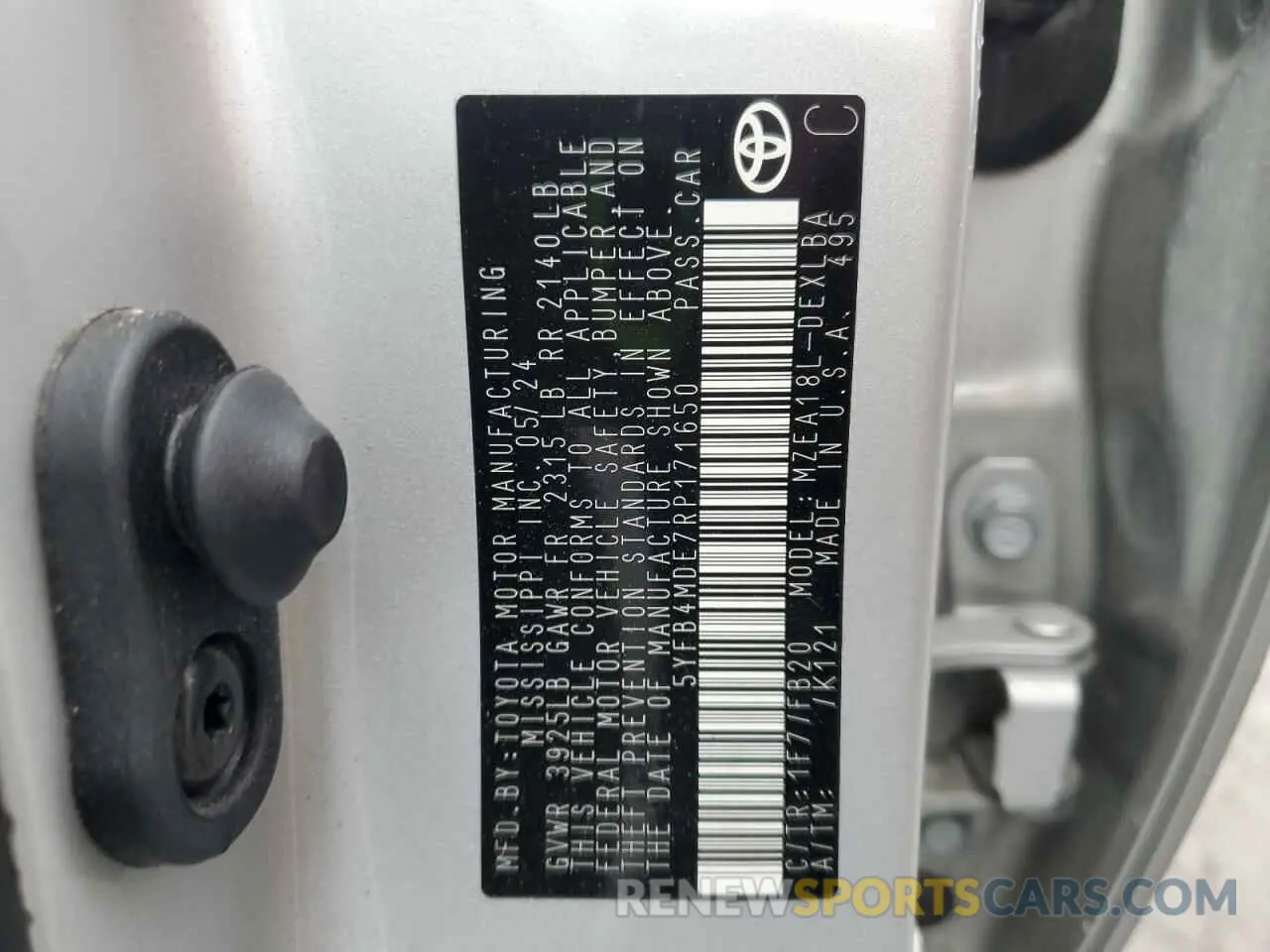 12 fotografías del automóvil dañado 5YFB4MDE7RP171650 TOYOTA COROLLA 2024