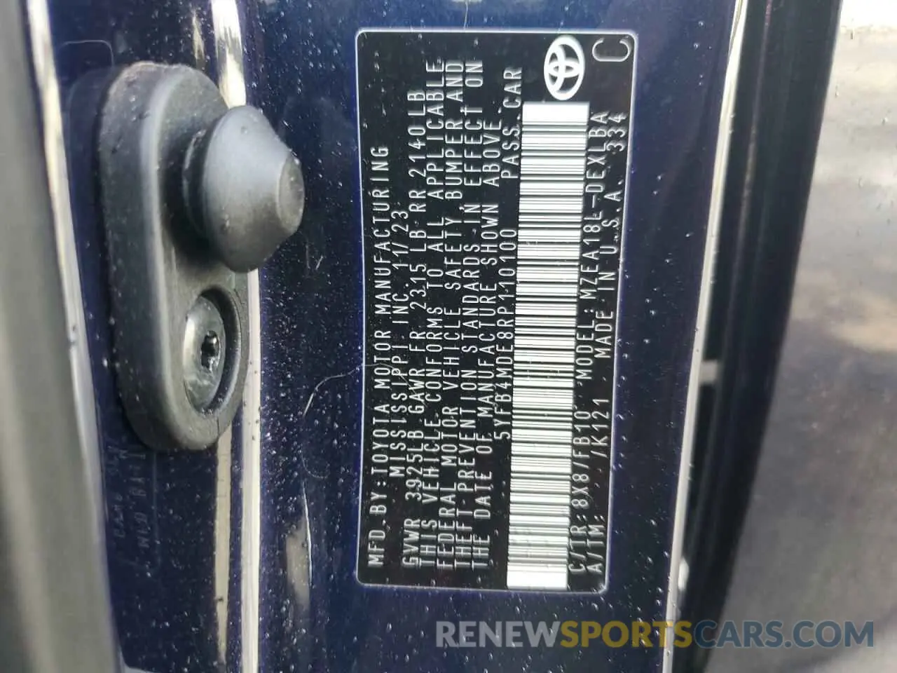 14 fotografías del automóvil dañado 5YFB4MDE8RP110100 TOYOTA COROLLA 2024
