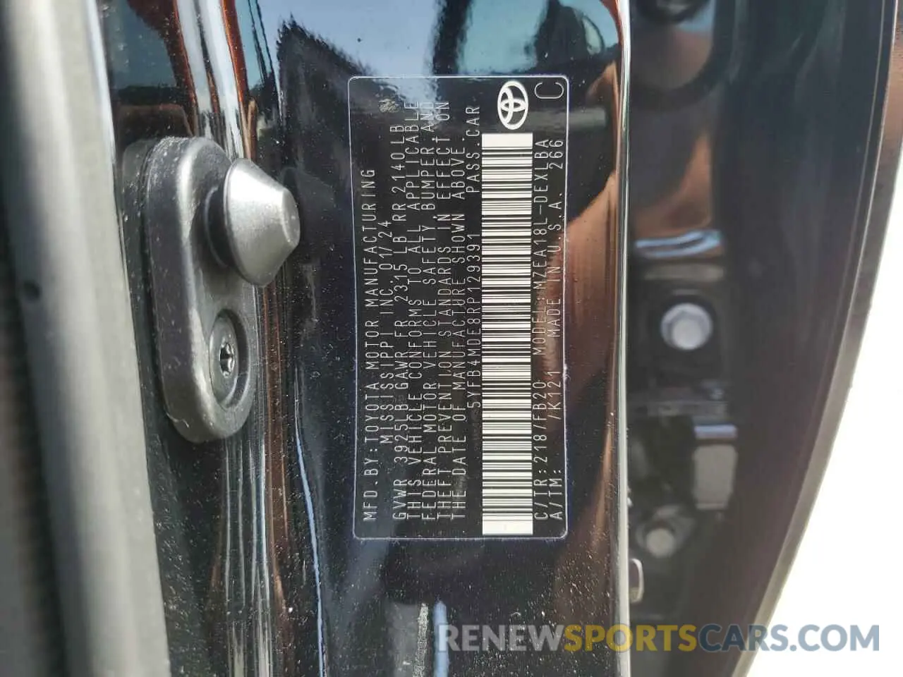 12 fotografías del automóvil dañado 5YFB4MDE8RP129391 TOYOTA COROLLA 2024