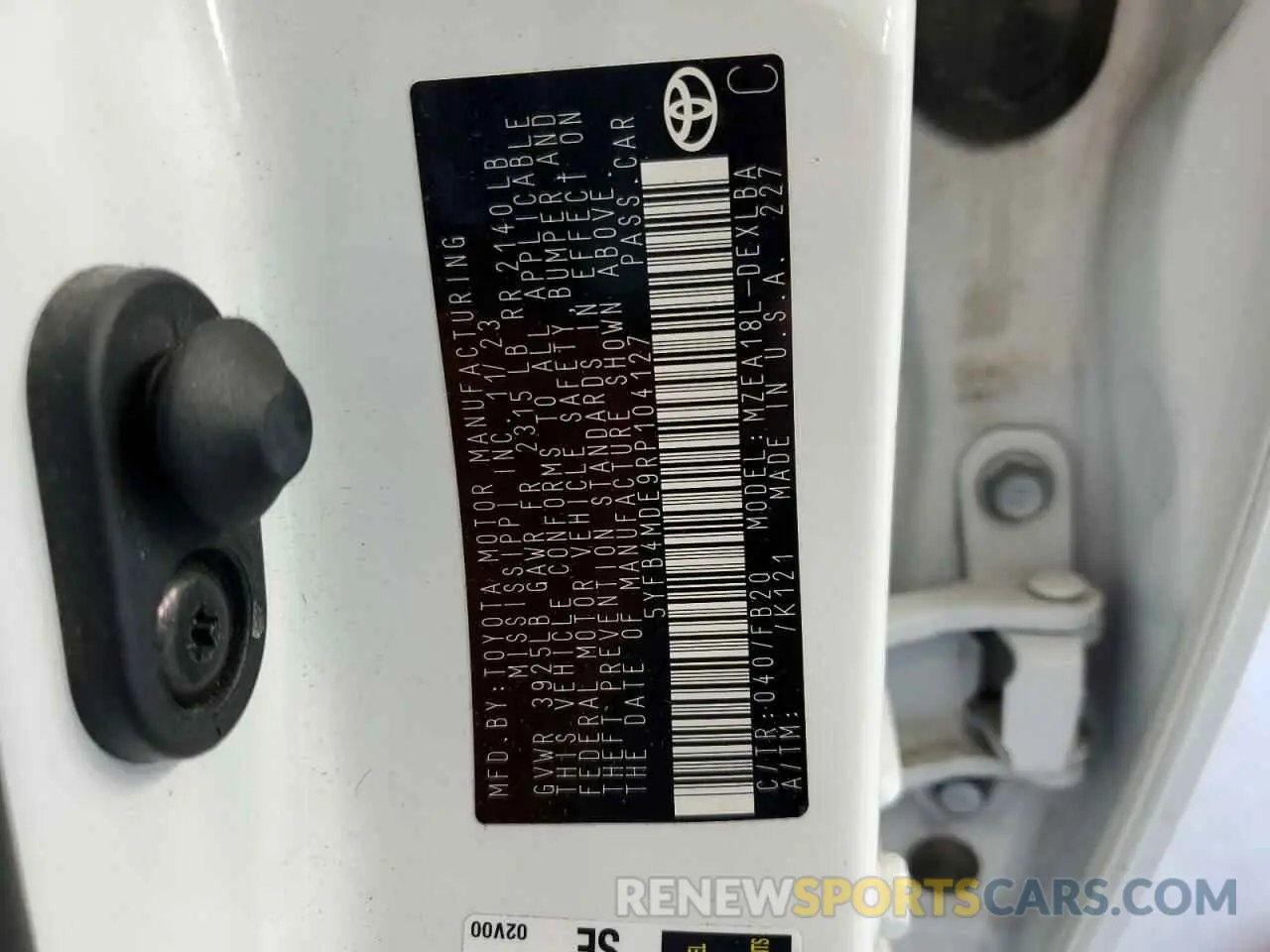 12 fotografías del automóvil dañado 5YFB4MDE9RP104127 TOYOTA COROLLA 2024
