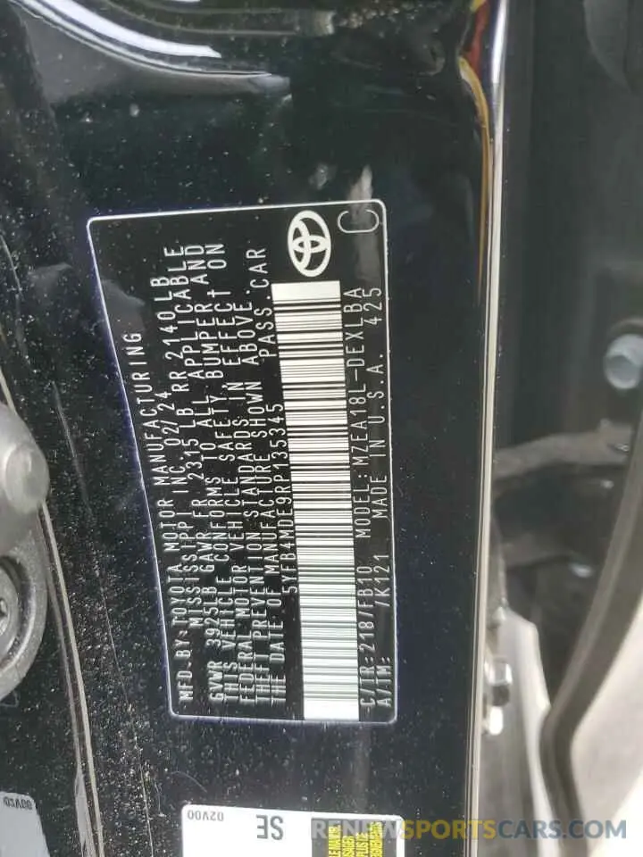 12 fotografías del automóvil dañado 5YFB4MDE9RP135345 TOYOTA COROLLA 2024