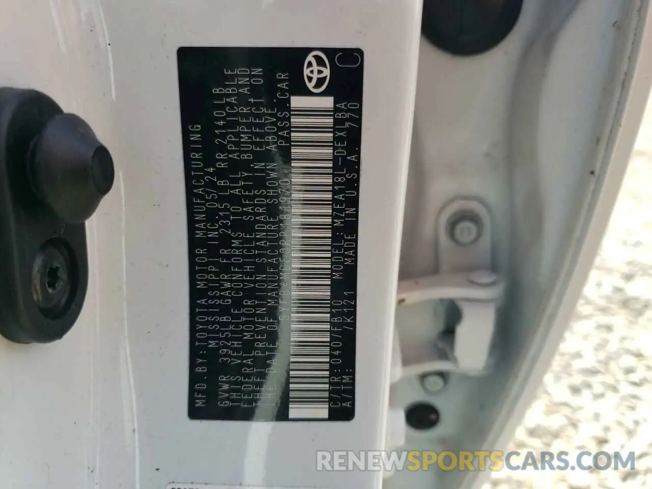 12 fotografías del automóvil dañado 5YFB4MDE9RP181970 TOYOTA COROLLA 2024