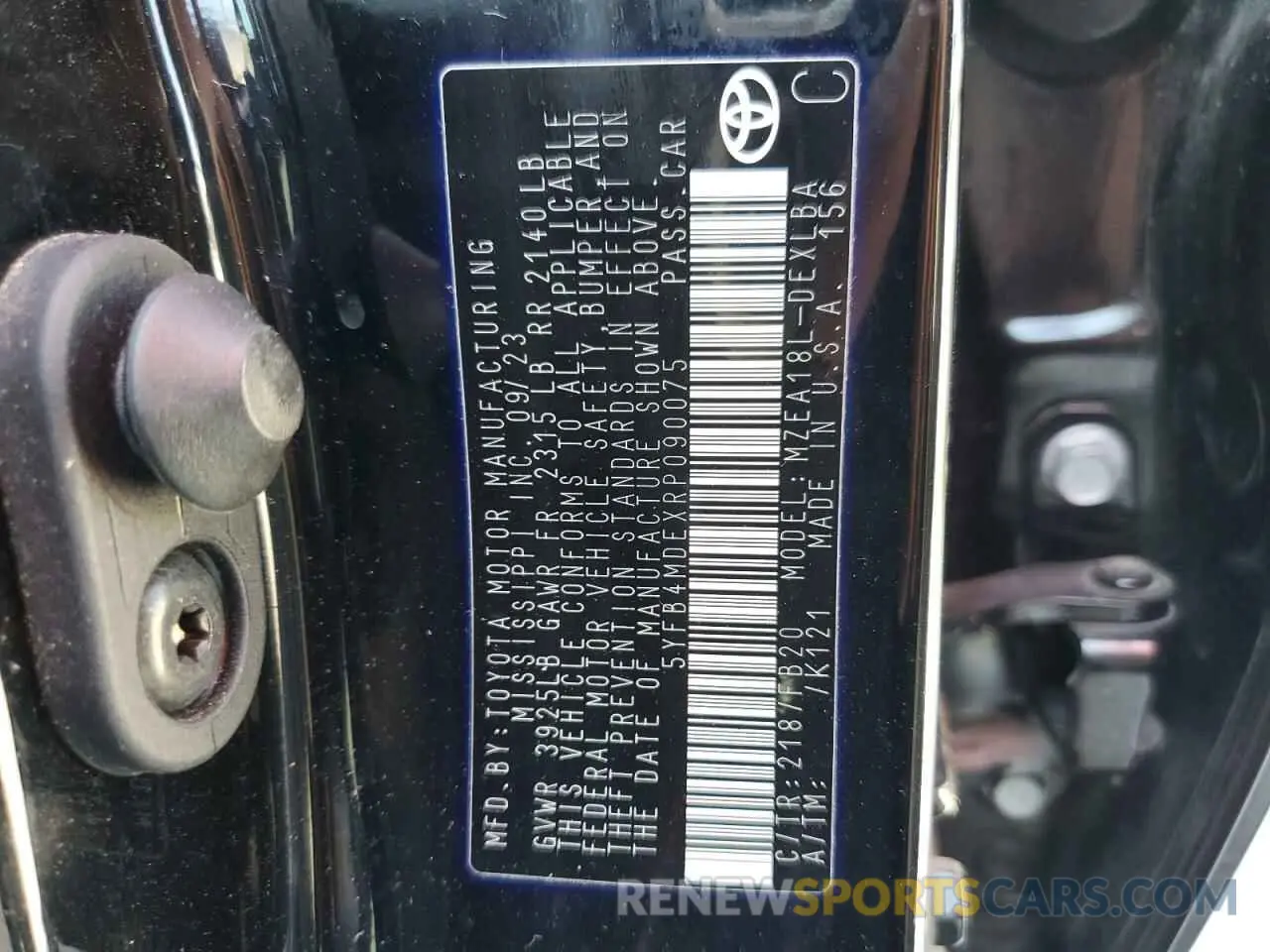 13 fotografías del automóvil dañado 5YFB4MDEXRP090075 TOYOTA COROLLA 2024